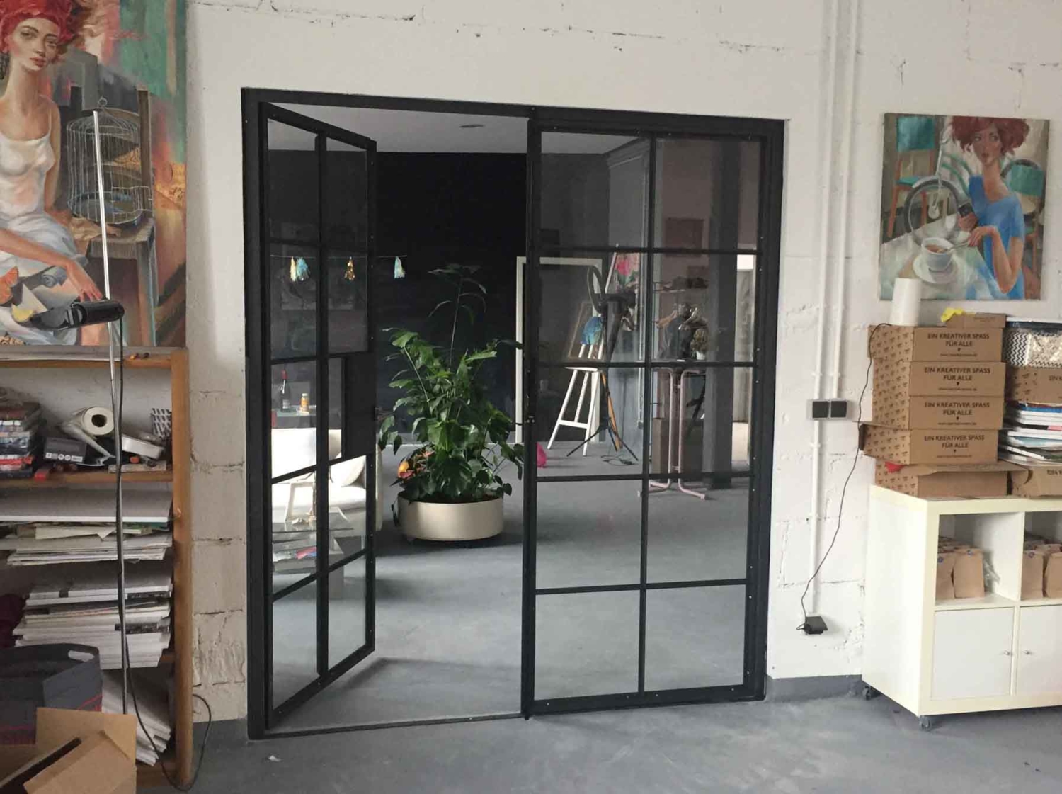 Tür zweiflüglig mit Sprossen Industriedesign 078-05 | Feluxxon Tür zweiflüglig mit Sprossen Industriedesign 078-05 | Feluxxon