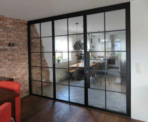 Stahl Glas Faltwand industrie Look